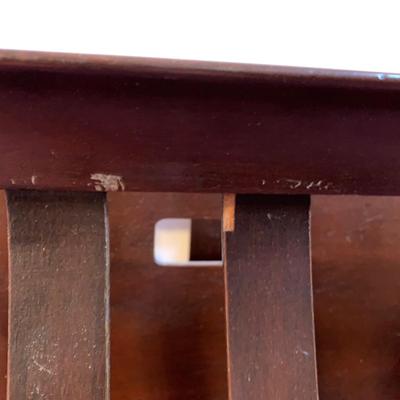 LOT 40 L: Vintage Rocking Chair & J.B. Van Sciver Co. Harp Shaped Magazine Rack