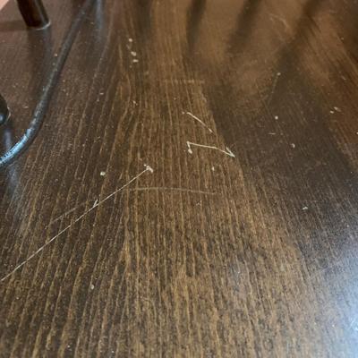 LOT 40 L: Vintage Rocking Chair & J.B. Van Sciver Co. Harp Shaped Magazine Rack