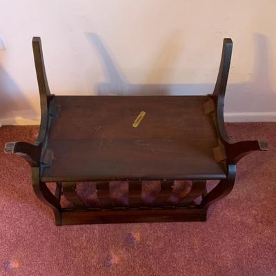 LOT 40 L: Vintage Rocking Chair & J.B. Van Sciver Co. Harp Shaped Magazine Rack