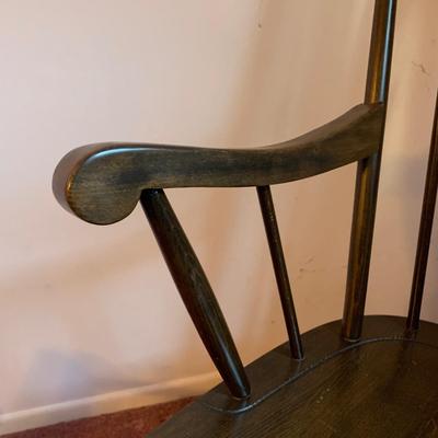 LOT 40 L: Vintage Rocking Chair & J.B. Van Sciver Co. Harp Shaped Magazine Rack