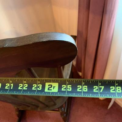 LOT 40 L: Vintage Rocking Chair & J.B. Van Sciver Co. Harp Shaped Magazine Rack