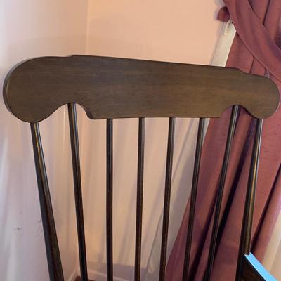 LOT 40 L: Vintage Rocking Chair & J.B. Van Sciver Co. Harp Shaped Magazine Rack