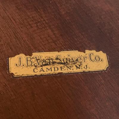 LOT 40 L: Vintage Rocking Chair & J.B. Van Sciver Co. Harp Shaped Magazine Rack