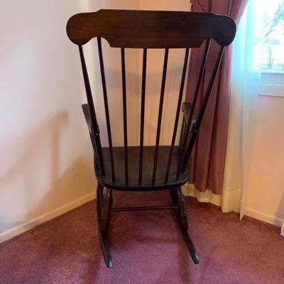 LOT 40 L: Vintage Rocking Chair & J.B. Van Sciver Co. Harp Shaped Magazine Rack