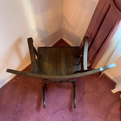 LOT 40 L: Vintage Rocking Chair & J.B. Van Sciver Co. Harp Shaped Magazine Rack