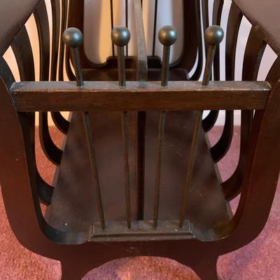 LOT 40 L: Vintage Rocking Chair & J.B. Van Sciver Co. Harp Shaped Magazine Rack