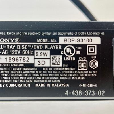 LOT 43L: Sony Blu-ray Disc Player with Built-in Wifi & Remote