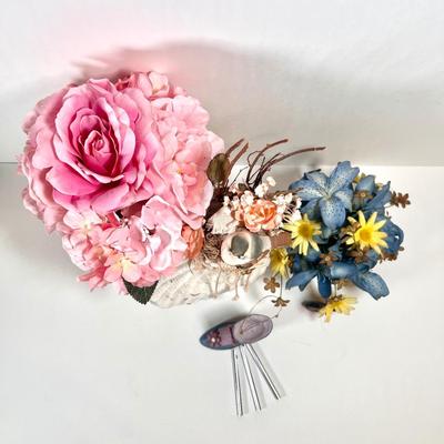 LOT 45L: Collection of Potted Artificial Flowers and Foliage Decor!