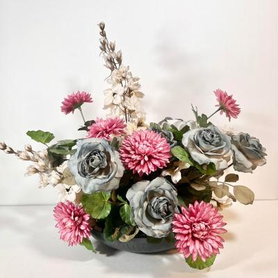 LOT 45L: Collection of Potted Artificial Flowers and Foliage Decor!