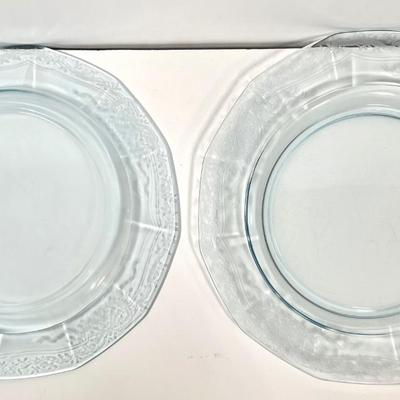 LOT 48K: Vintage Fostoria Retired June Pattern Blue Glass Plates