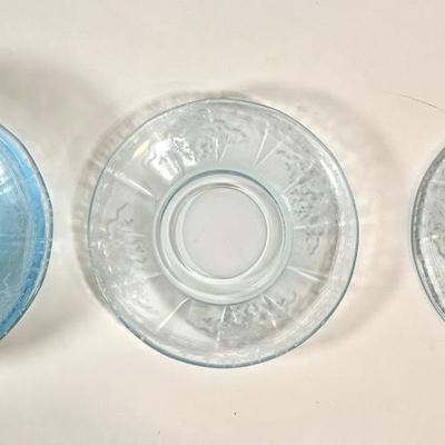 LOT 49K: Vintage Fostoria Retired June Pattern Blue Glass Tea Set