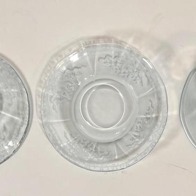 LOT 50K: Vintage Fostoria Retired June Pattern Blue Glass Serving Dishes