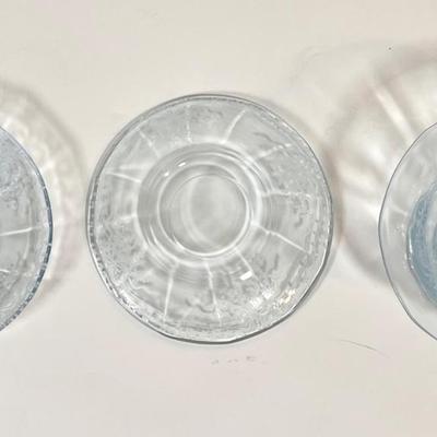 LOT 50K: Vintage Fostoria Retired June Pattern Blue Glass Serving Dishes