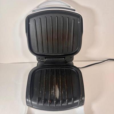 LOT 54K: Vintage Hoover Stainless Steel Frying Pan Model B3037 & George Foreman Grill Model GR- 10A