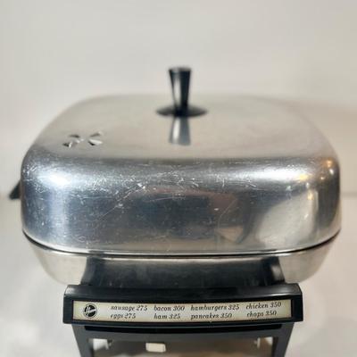LOT 54K: Vintage Hoover Stainless Steel Frying Pan Model B3037 & George Foreman Grill Model GR- 10A