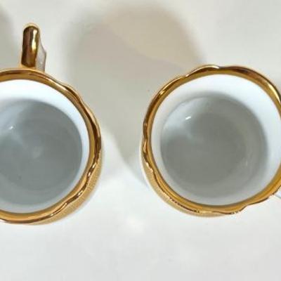 LOT 55K: CC&T Demitasse Butterfly Print Tea Set, Floral Gold Vase, Gold Coasters, Salt&Pepper Shakers, and More!