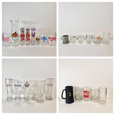 LOT 56K: Hard Rock Cafe, Broadway Musical, Playboy, Samuel Adam’s & More Beer Mugs, Shooters, and Shot Glasses
