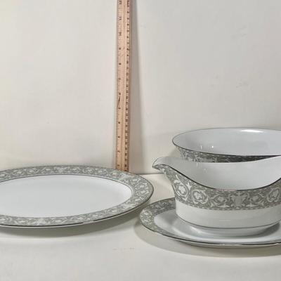 LOT 57K: Sango Imperial China Buckingham Pattern Green Dining & Tea Set