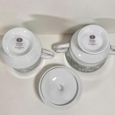 LOT 57K: Sango Imperial China Buckingham Pattern Green Dining & Tea Set