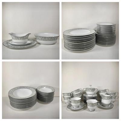 LOT 57K: Sango Imperial China Buckingham Pattern Green Dining & Tea Set