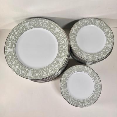 LOT 57K: Sango Imperial China Buckingham Pattern Green Dining & Tea Set