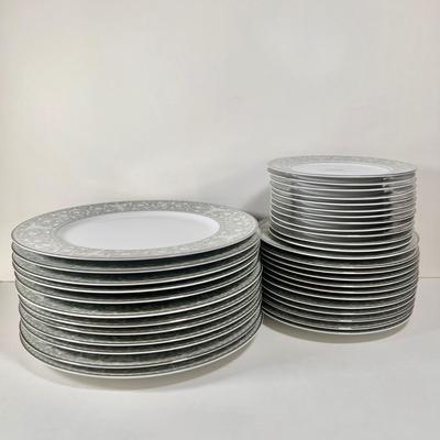 LOT 57K: Sango Imperial China Buckingham Pattern Green Dining & Tea Set