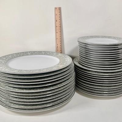 LOT 57K: Sango Imperial China Buckingham Pattern Green Dining & Tea Set