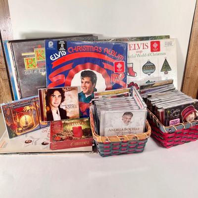 LOT 59K: Christmas Music Collection- Elvis, Johnny Mathis, Bing Crosby & More Records & CDs
