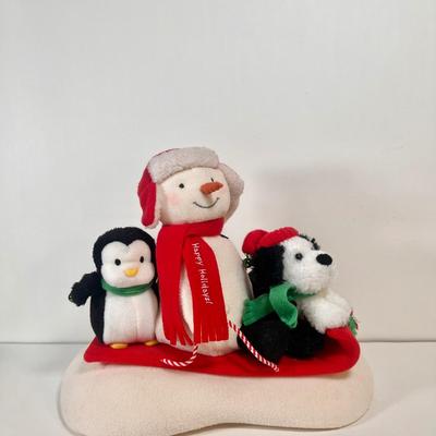 LOT 61K: 2005 “Jingle Pals” Piano Musical Plush Snowman & 2007 Hallmark “Snow What Fun Sledders” Musical Plush Snowman