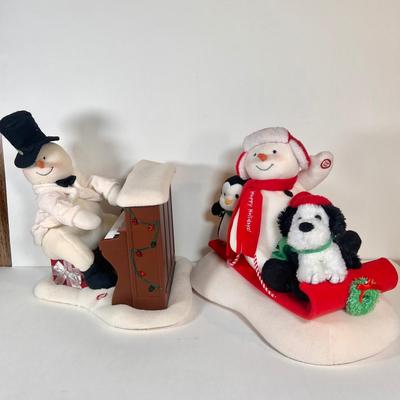 LOT 61K: 2005 “Jingle Pals” Piano Musical Plush Snowman & 2007 Hallmark “Snow What Fun Sledders” Musical Plush Snowman
