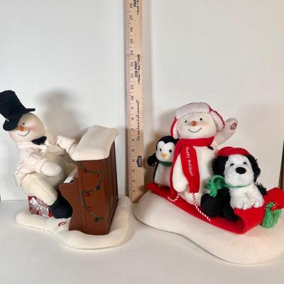 LOT 61K: 2005 “Jingle Pals” Piano Musical Plush Snowman & 2007 Hallmark “Snow What Fun Sledders” Musical Plush Snowman