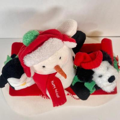 LOT 61K: 2005 “Jingle Pals” Piano Musical Plush Snowman & 2007 Hallmark “Snow What Fun Sledders” Musical Plush Snowman