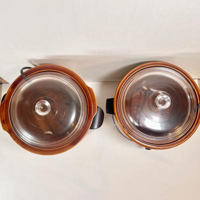 LOT 62K: Pair of Rival Crock-Pots with Removable Server & Slow Cooker - Models 3150/1 & 3100/2