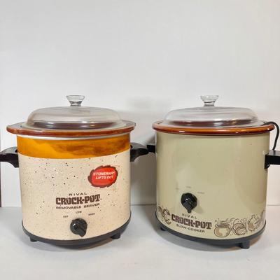 LOT 62K: Pair of Rival Crock-Pots with Removable Server & Slow Cooker - Models 3150/1 & 3100/2