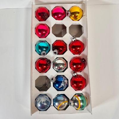 LOT 66L: Vintage Glass Christmas Ornaments - Pyramid, Bells & More