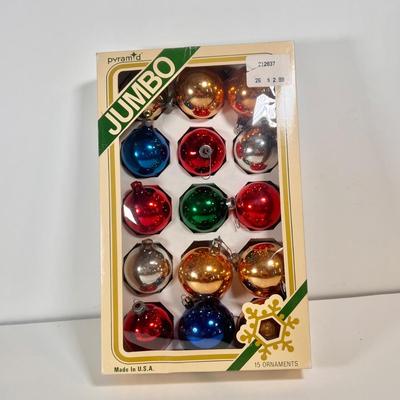 LOT 66L: Vintage Glass Christmas Ornaments - Pyramid, Bells & More