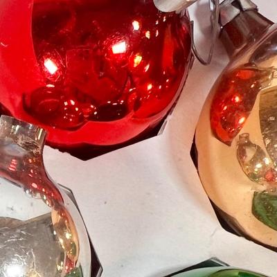 LOT 66L: Vintage Glass Christmas Ornaments - Pyramid, Bells & More