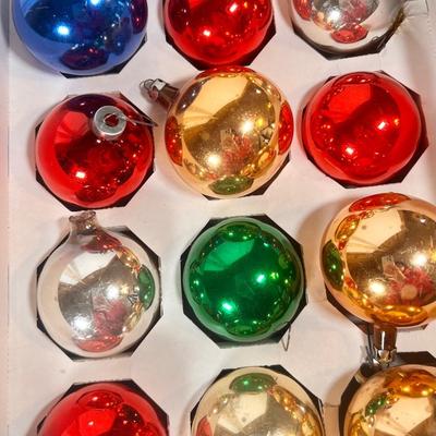 LOT 66L: Vintage Glass Christmas Ornaments - Pyramid, Bells & More
