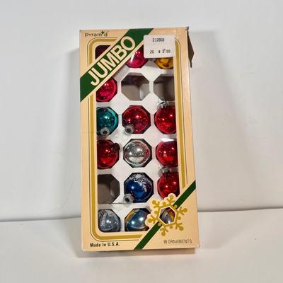 LOT 66L: Vintage Glass Christmas Ornaments - Pyramid, Bells & More