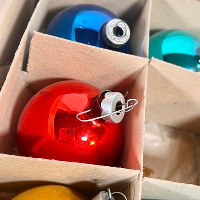 LOT 66L: Vintage Glass Christmas Ornaments - Pyramid, Bells & More