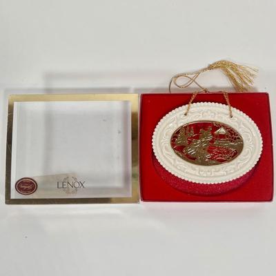 LOT 67L: Lenox Winter Greetings Candy Dish, Snowman Tea Light Holder, Holiday Candlestick Pair, Candle Holder, & Angel Ornament