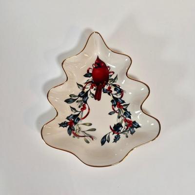 LOT 67L: Lenox Winter Greetings Candy Dish, Snowman Tea Light Holder, Holiday Candlestick Pair, Candle Holder, & Angel Ornament