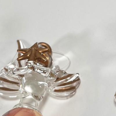 LOT 68L: Santa Head Decor, Glass Angel Ornaments, Stuffed Angel Teddybear Ornament, & Blue Ornament