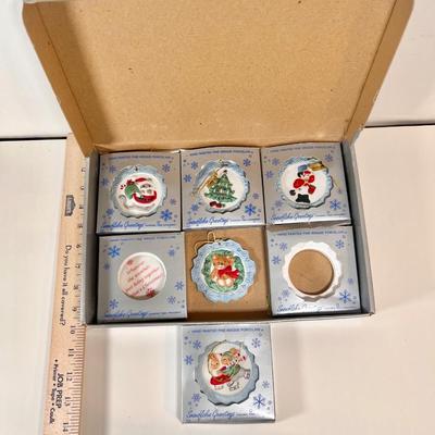 LOT 73L: Ceramic Swan Christmas Decor, Ceramic Holly Basket, 2004 TBC TeddyBear Ornament Pair, Ceramic “JOY” Candleholder Set, Vintage...