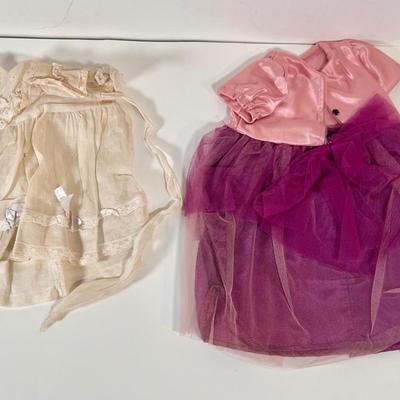 LOT 74L: Vintage / Soft Body Baby Doll, Small Porcelain Head Doll, Two Small Dress Up Dolls & Clothes (Dresses, Bonnets, Miniature...