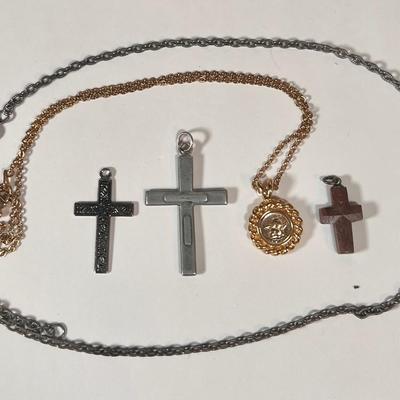 LOT 75L: 2001 Growth Corporate Pair Crosses, Lutheran Wood & Metal Cross, Yellow Prayer Cross, Small Cross Pendants, The Book of...