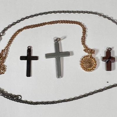 LOT 75L: 2001 Growth Corporate Pair Crosses, Lutheran Wood & Metal Cross, Yellow Prayer Cross, Small Cross Pendants, The Book of...