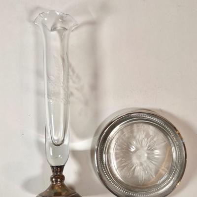 LOT 77L: Vintage F.B Rogers Silver Co. Silver Plated Serveware, Reed & Barton Silver Plated Tray, Glass Bowls, & Frank M Whiting...