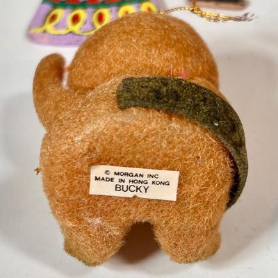 LOT 80L: 1970s Reversible Wooden Handpainted Christmas Ornaments, Morgan Inc “Bucky” Ornament, Disney Minnie Mouse Ornament, Lego Snowman...