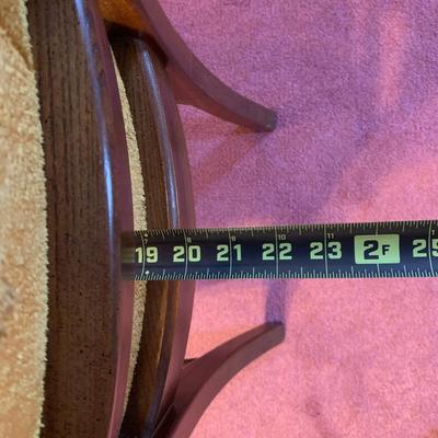 LOT 162 L: Unique American Drew Dining Room Table w/ 2 Leaves, 6 Gold Velveteen & Cane Chairs & Table Pads